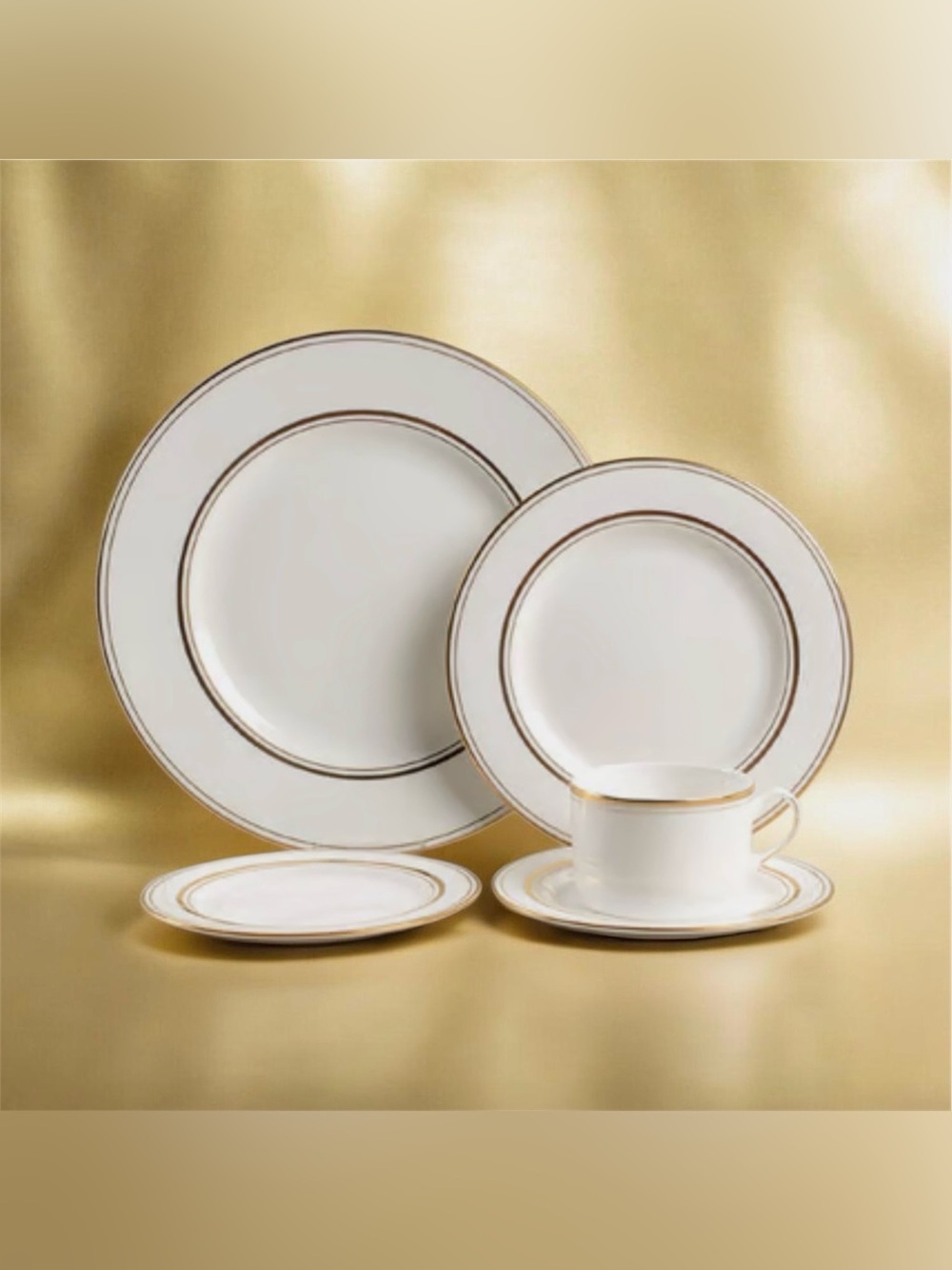 Vintage Porcelain by Limoges France Gold Trimmed Dinner Set